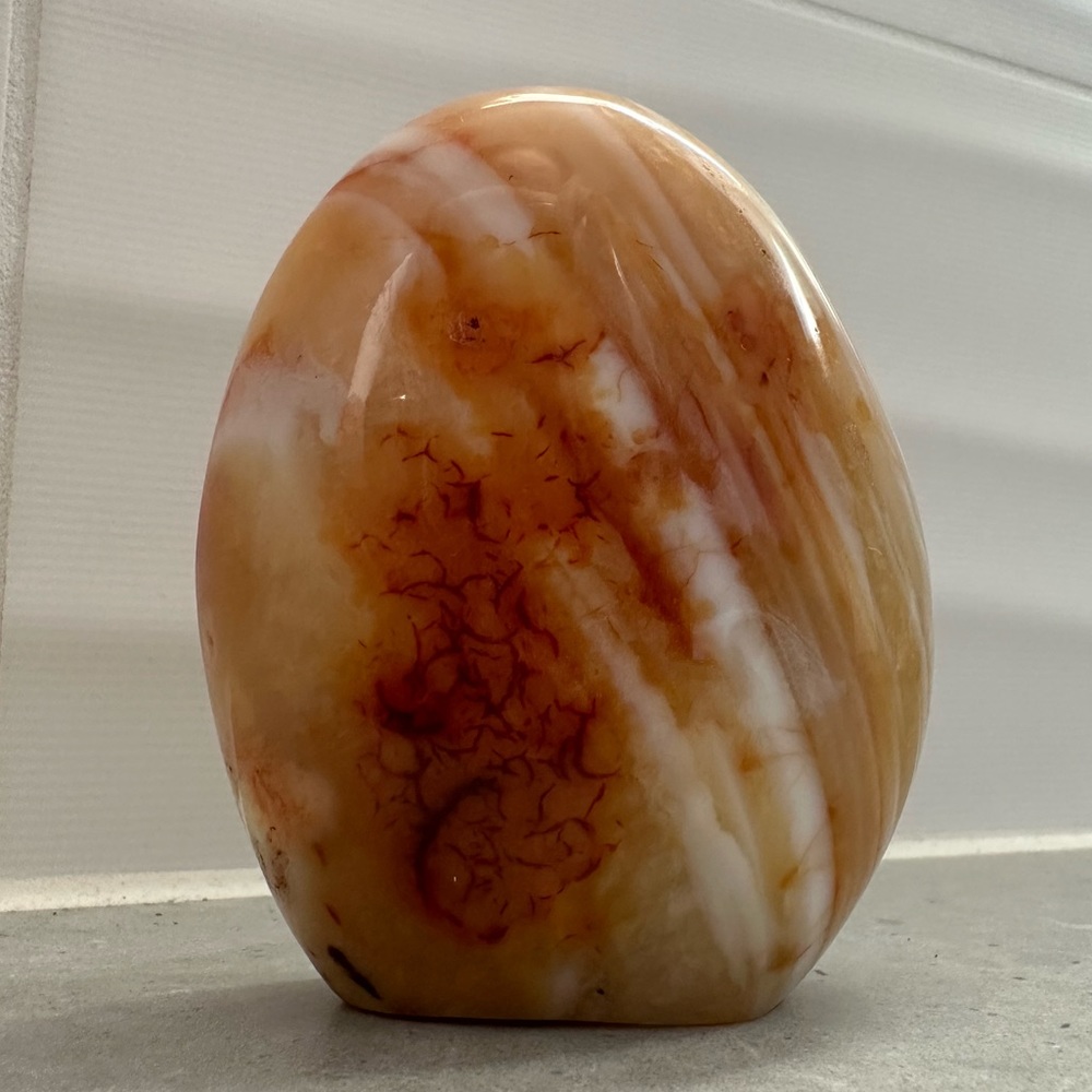 Natural Carnelian Freeform, 'A' Grade, Cut Base Free Standing Display